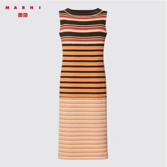 Marni Uniqlo collab merino blend sleeveless midi dress NWT - Picture 1 of 12
